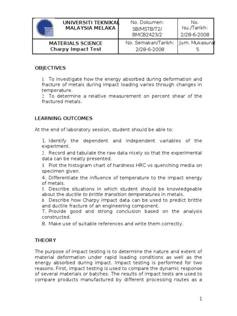 charpy impact test lab manual|impact test report pdf.